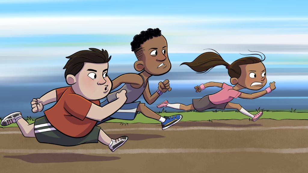 Illustration - Kids Running a Race