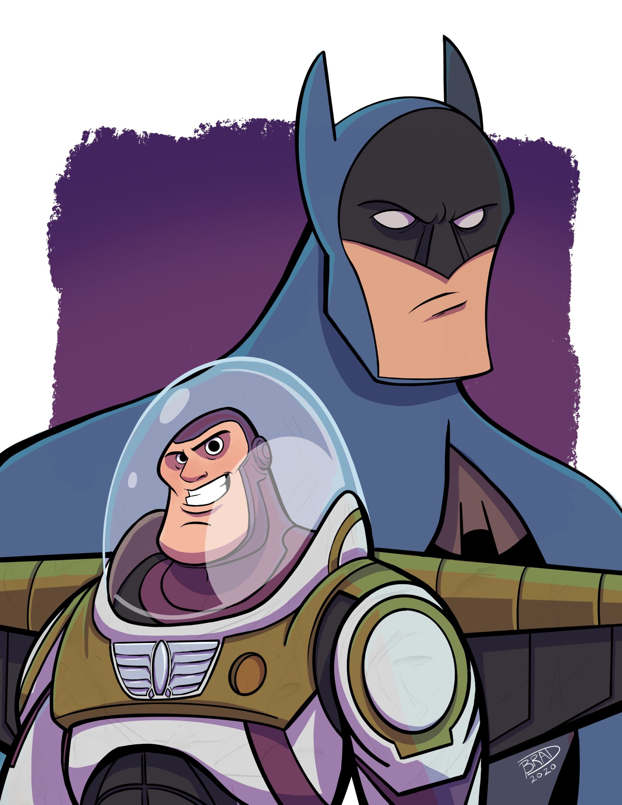 Batman and Buzz Lightyear drawn by Brad Smith