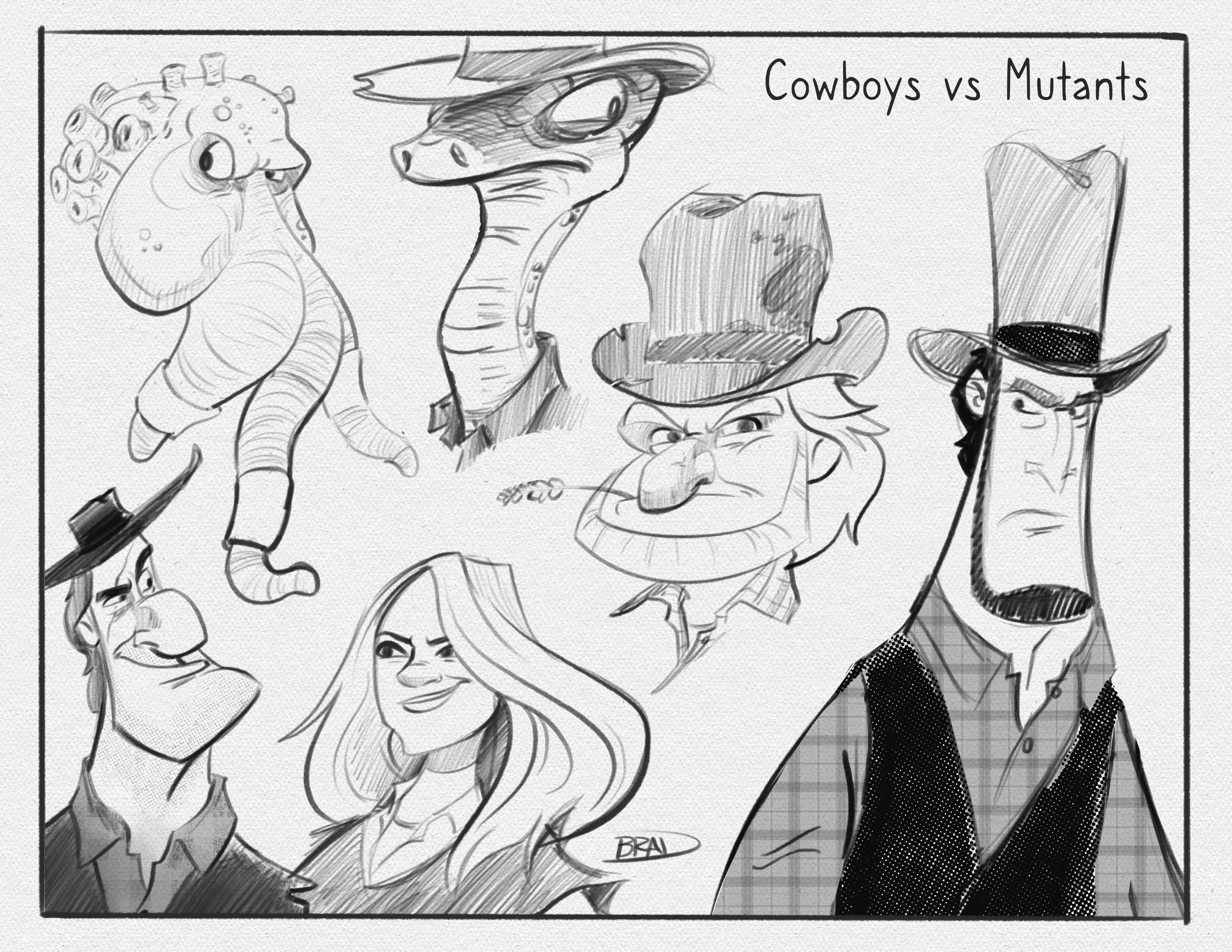 Cowboys vs Mutants Sketch